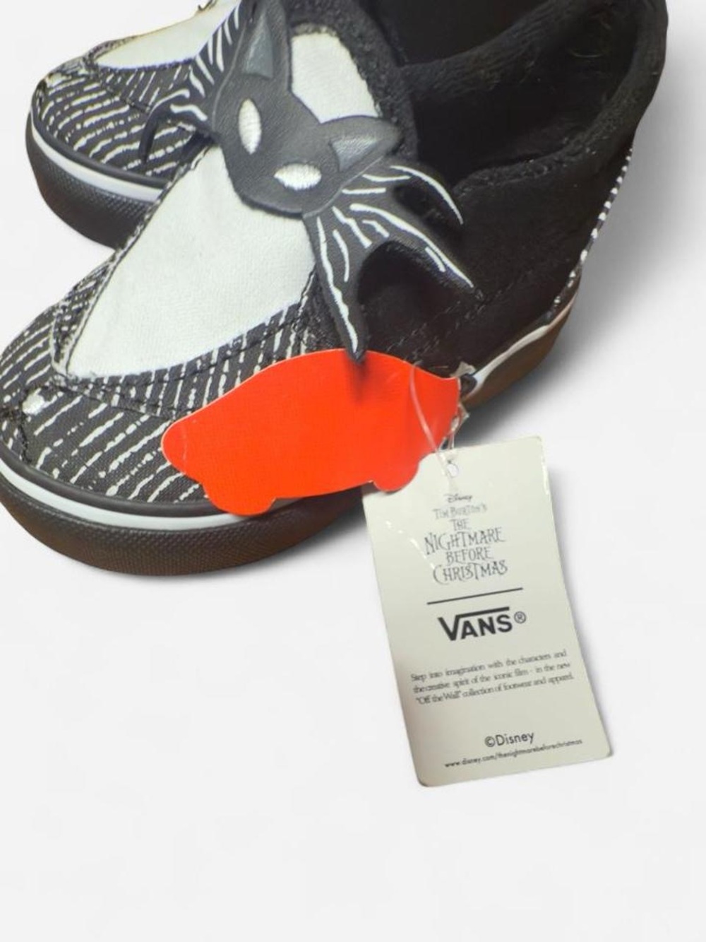 NWT Vans Kids' Black & White Jack Skellington Slip-On Shoes - Picture 4 of 5
